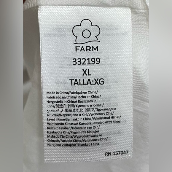 FARM RIO Off-White Greek Garden Ruffled Floral-Print Linen Blend Mini Dress XL - Picture 10 of 10